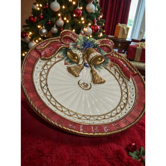 Fitz and Floyd Classics Christmas Deer Collection Canape or Decorative Plate - Picture 3 of 5